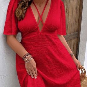 Shein fit and flare dress